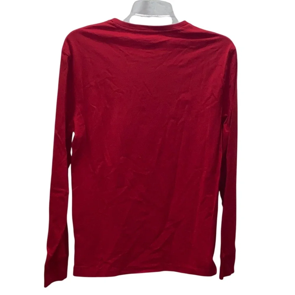 Polo Ralph Lauren Mens Red Long‎ Sleeve Custom Slim Fit Crew Neck T Shirt M